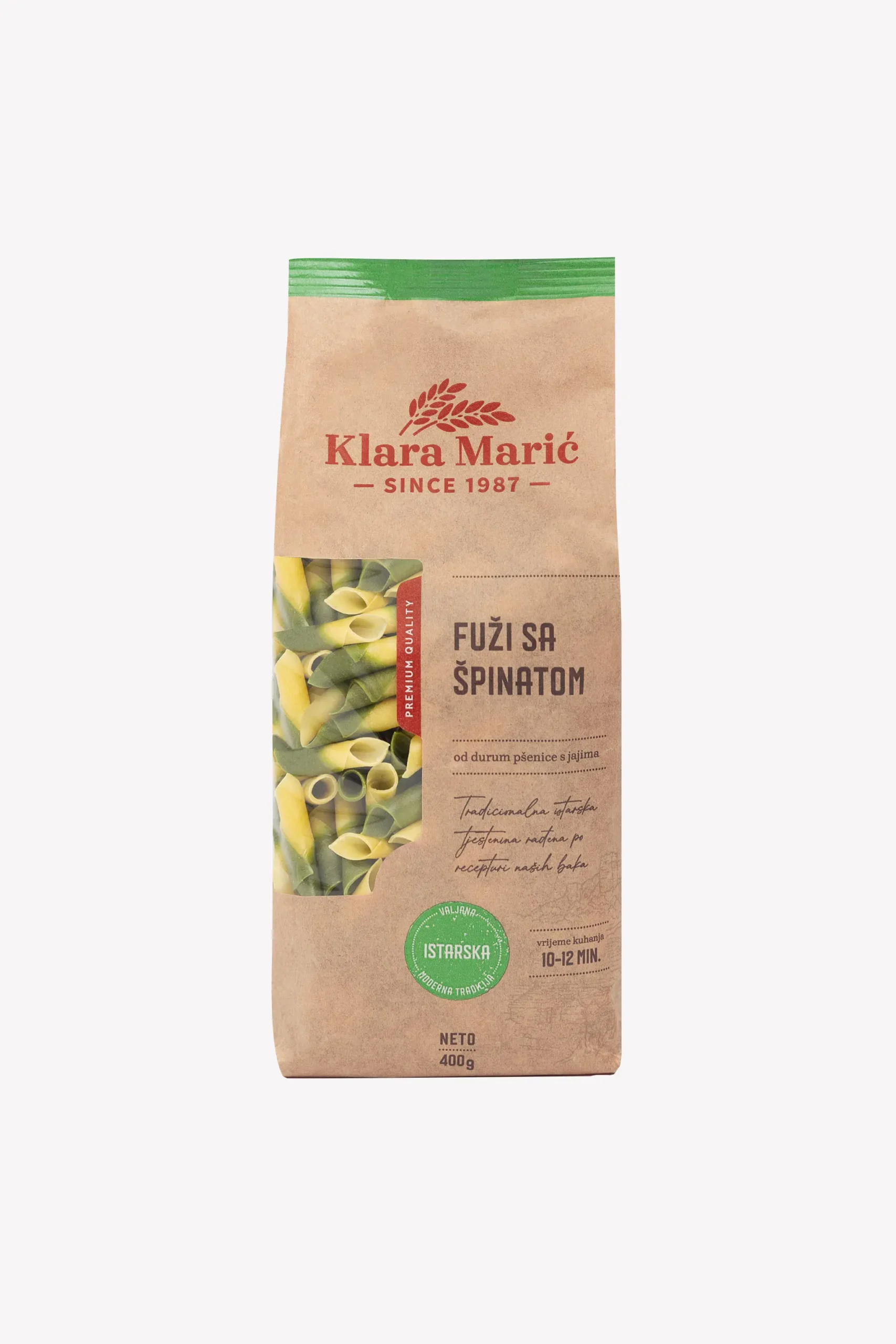 Istarski fuži sa špinatom